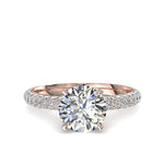 Load image into Gallery viewer, Bague de mariage diamant naturel rond 2.25 carats or rose Patrizia