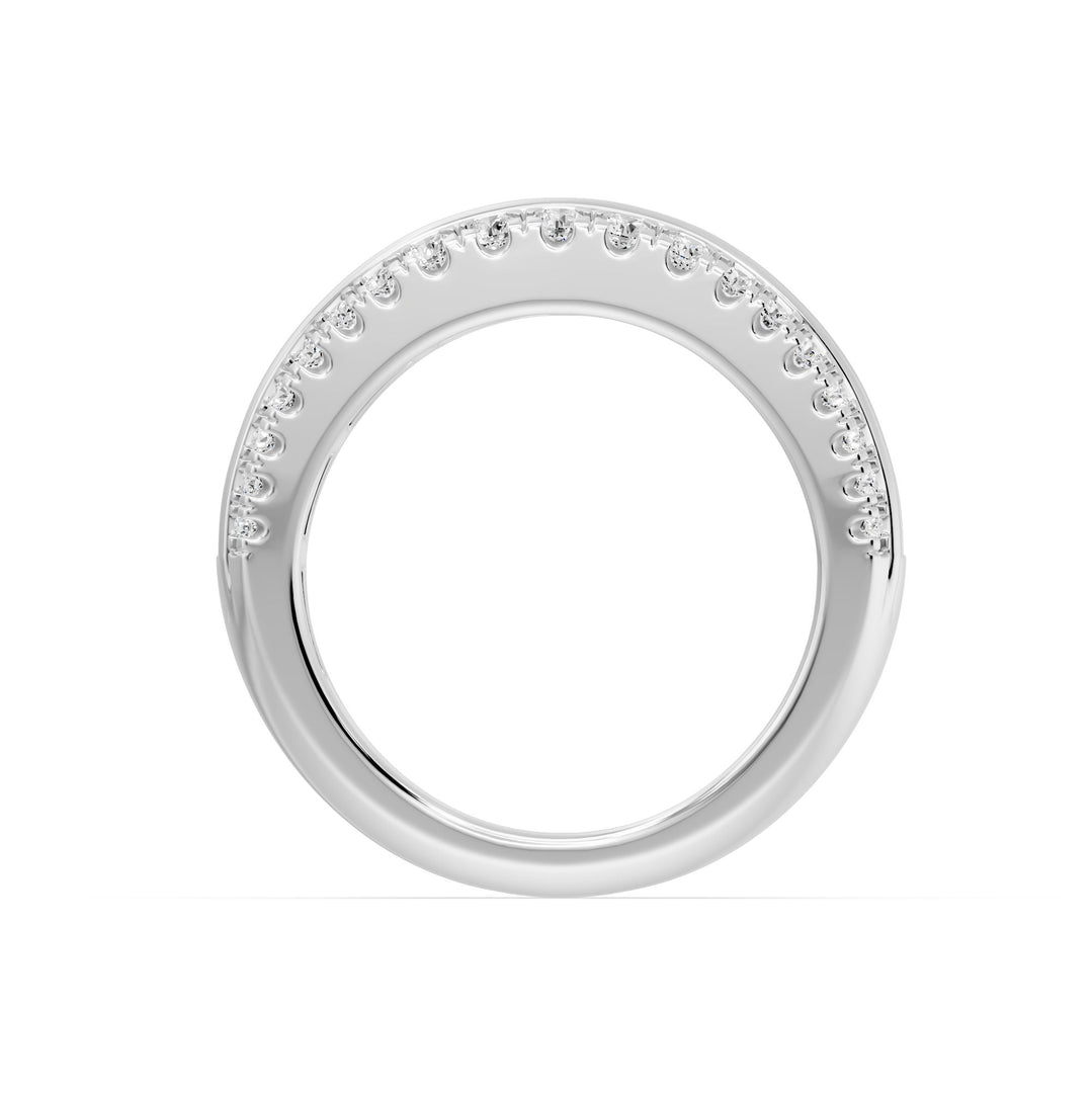 Solitaire Venezia bague diamants synthétiques baguettes et diamants synthétiques ronds 2.63 carats or blanc 14 carats