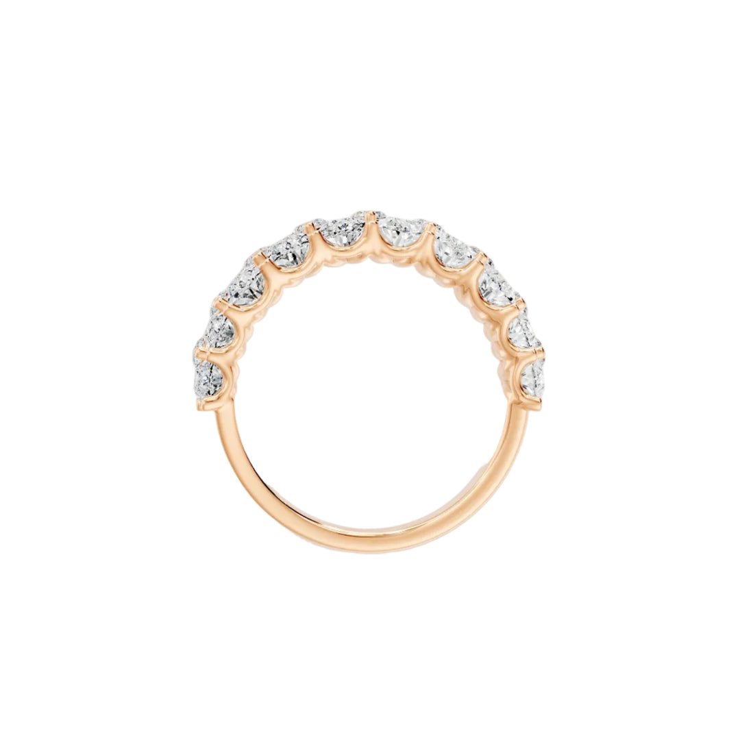 Bague Amalfi solitaire diamants synthétiques poires et diamants synthétiques marquises 5.45 carats or rose 14 carats