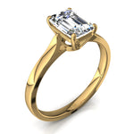 Load image into Gallery viewer, Bague solitaire 0.50 carat or jaune diamant Émeraude Camilla
