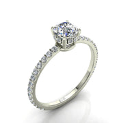 Solitaire Sofia bague diamant naturel rond 0.75 carat or blanc