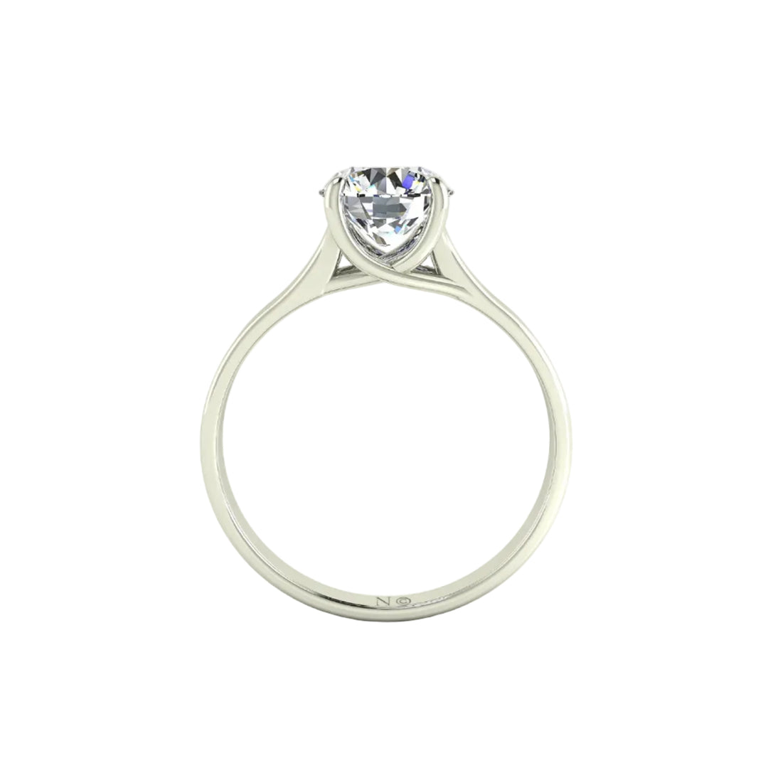 Solitaire bague diamant naturel rond 1.00 carat or blanc Carina