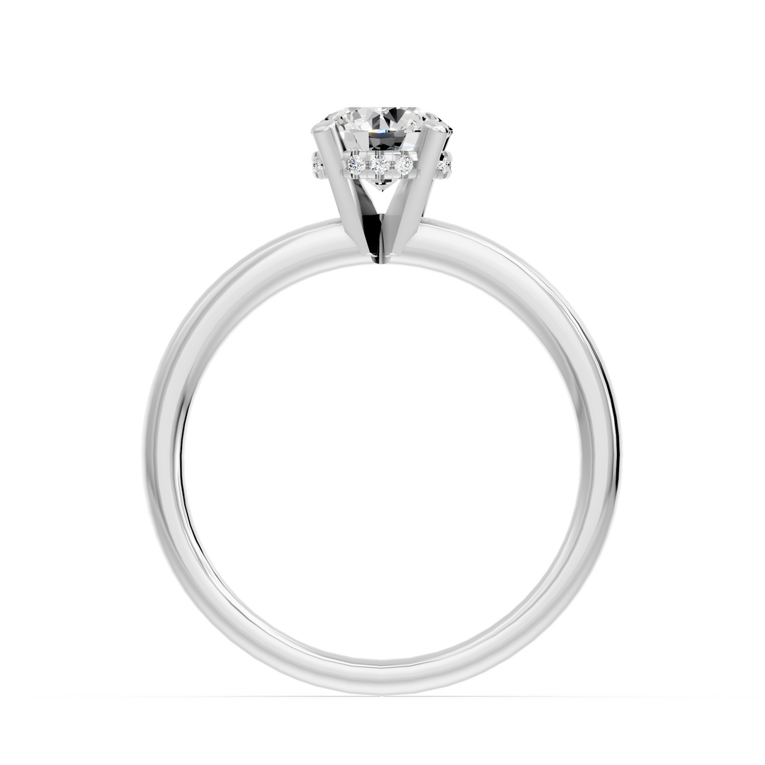 Bague de mariage diamant naturel rond 1.04 carat or blanc 14 carats Olimpia
