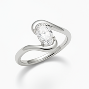 Solitaire Fiorenza bague diamant ovale 1.00 carat or blanc