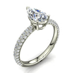 Load image into Gallery viewer, Solitaire diamant poire et diamants ronds Patrizia 1.70 carat or blanc
