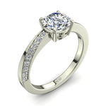 Load image into Gallery viewer, Bague solitaire 1.15 carat or blanc diamant rond Bianca
