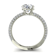 Bague solitaire 1.55 carat or blanc diamant rond Patrizia