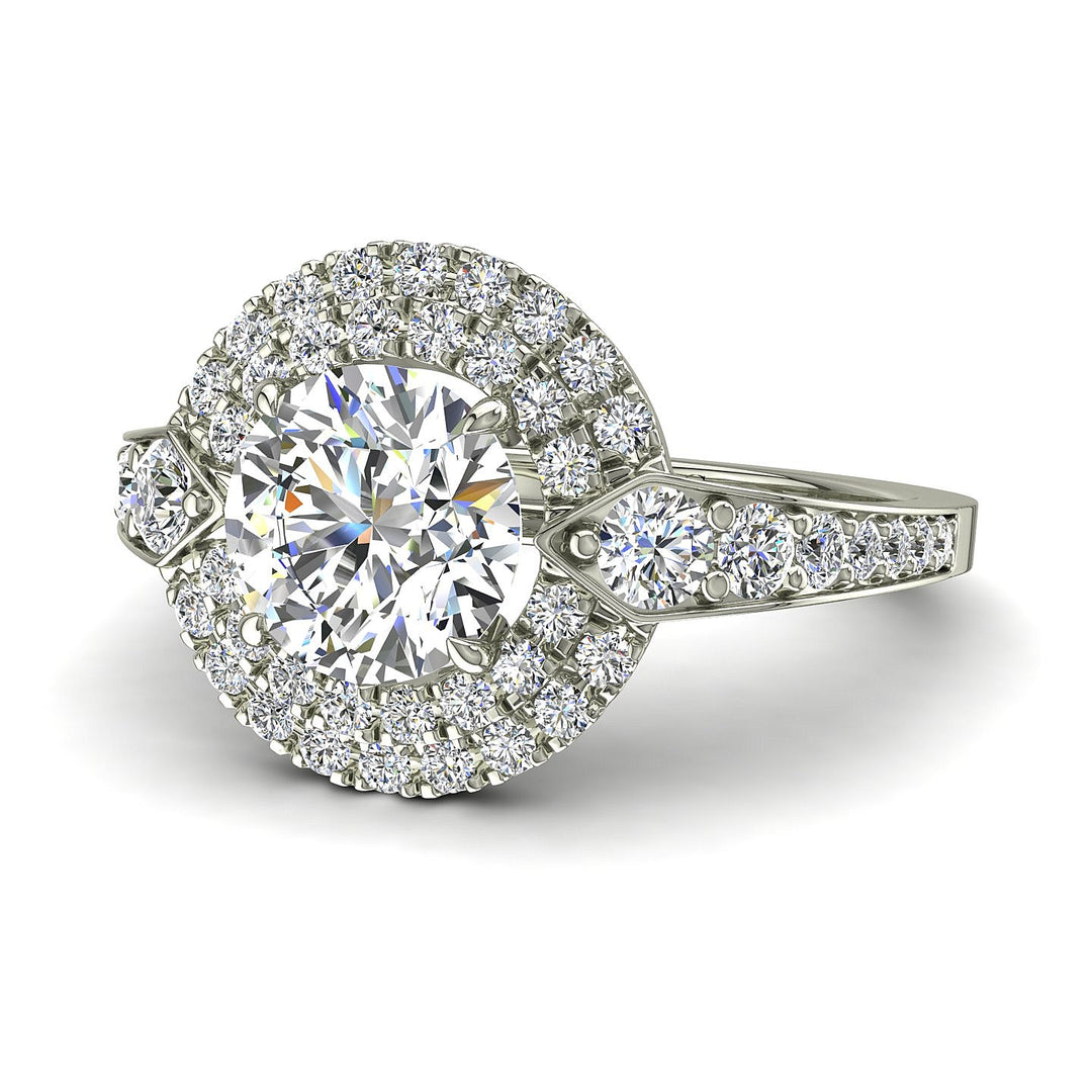 Bague Arianna diamant rond 1.60 carat or blanc