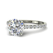 Bague solitaire 1.70 carat or blanc diamant rond Giulia