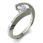 Load image into Gallery viewer, Solitaire Francesca bague diamant rond 3.00 carats or blanc
