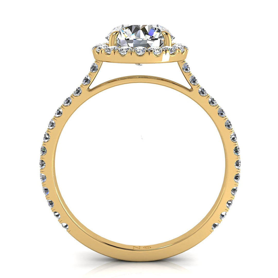 Bague Clarissa diamant rond 3.70 carats or jaune