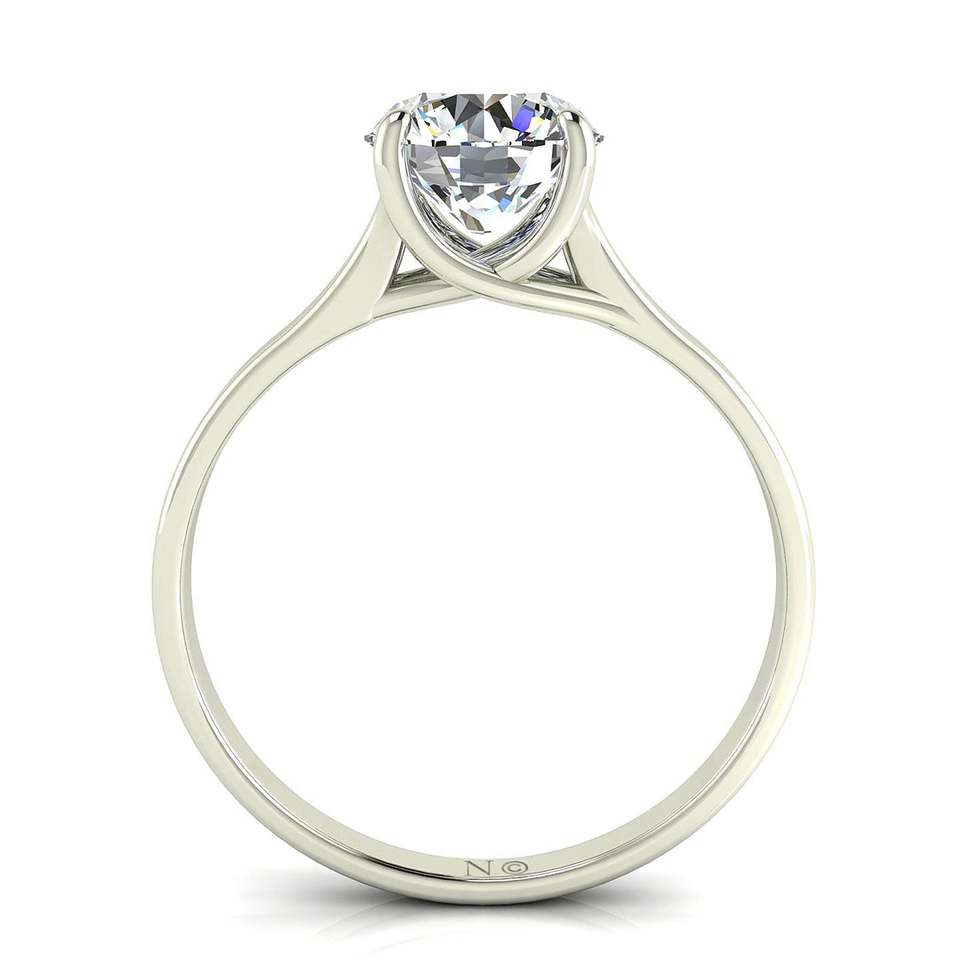 Solitaire diamant synthétique rond Carina 1.00 carat or blanc