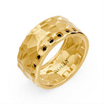 Charger l&#39;image dans la visionneuse de la galerie, Bague solitaire 0.33 carat or jaune diamants noirs ronds Titan
