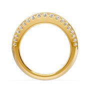 Bague de fiançailles 2.63 carats or jaune 14 carats diamants synthétiques baguettes et diamants synthétiques ronds Venezia