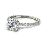 Load image into Gallery viewer, Bague diamant coussin et diamants ronds 1.25 carat or blanc Sofia
