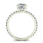 Load image into Gallery viewer, Bague Sofia solitaire diamant coussin et diamants ronds 1.75 carat or blanc
