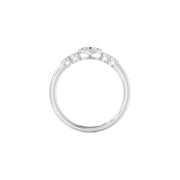 Bague de fiançailles 0.25 carat or blanc 14 carats diamant naturel ovale et diamants naturels ronds Lina