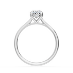 Charger l&#39;image dans la visionneuse de la galerie, Bague Viviana solitaire diamant naturel ovale et diamants naturels ronds 1.05 carat or blanc 14 carats
