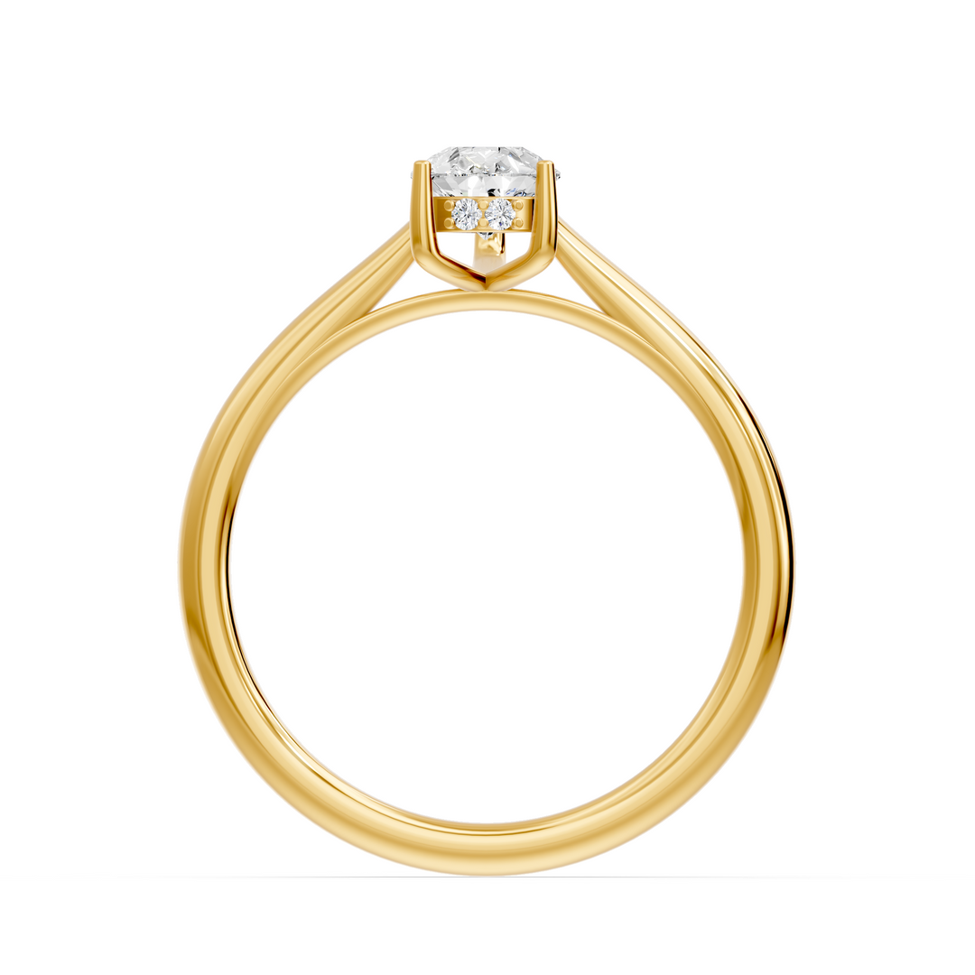Bague diamant naturel poire 1.00 carat or jaune 14 carats Amalia