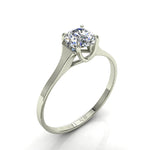 Load image into Gallery viewer, Bague diamant naturel rond 0.60 carat or blanc Carina