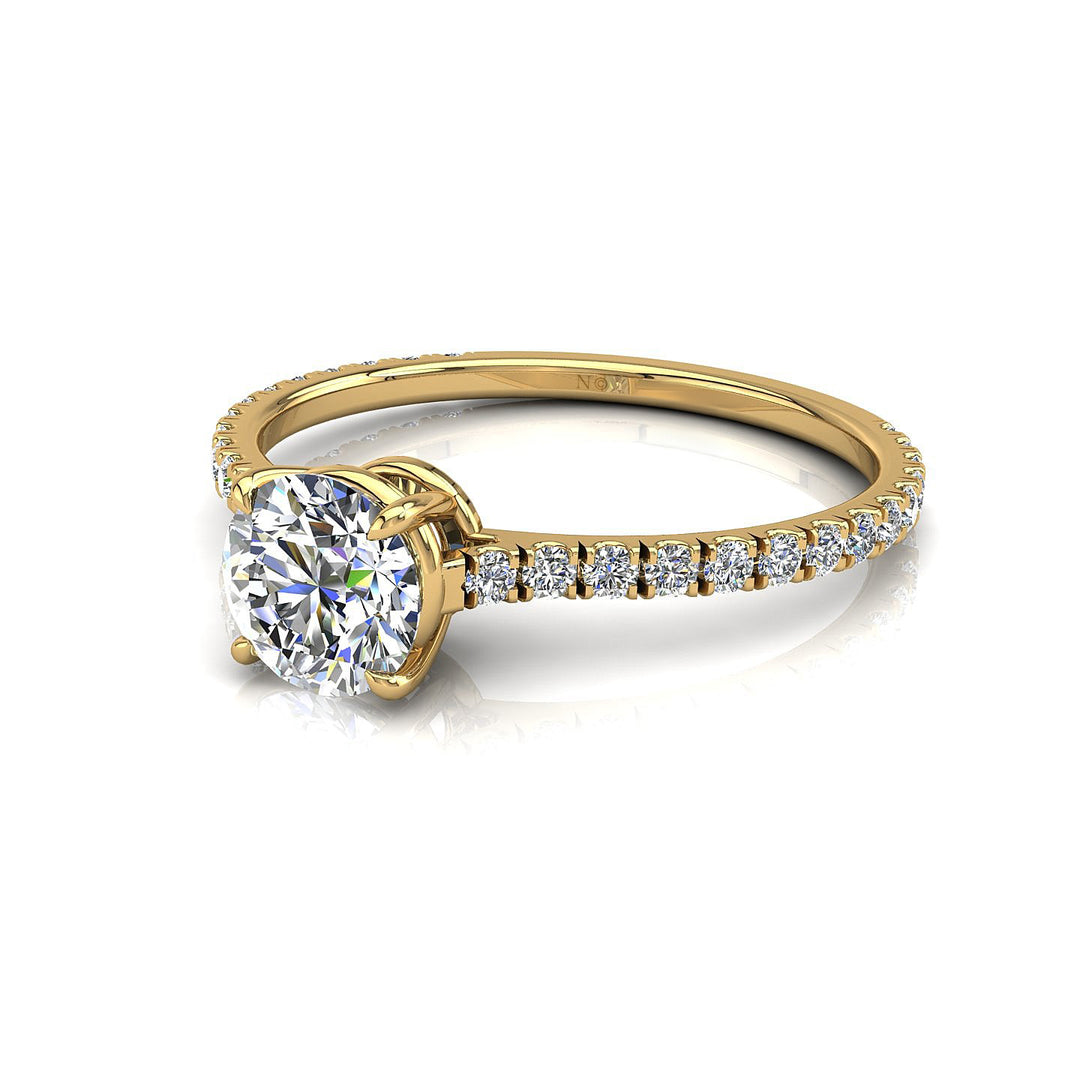 Bague Giulia solitaire diamant naturel rond 0.80 carat or jaune
