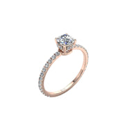 Solitaire bague diamant naturel rond 0,80 carat or rose Sofia
