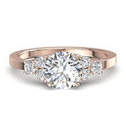Solitaire diamant naturel rond Valentina 0.80 carat or rose