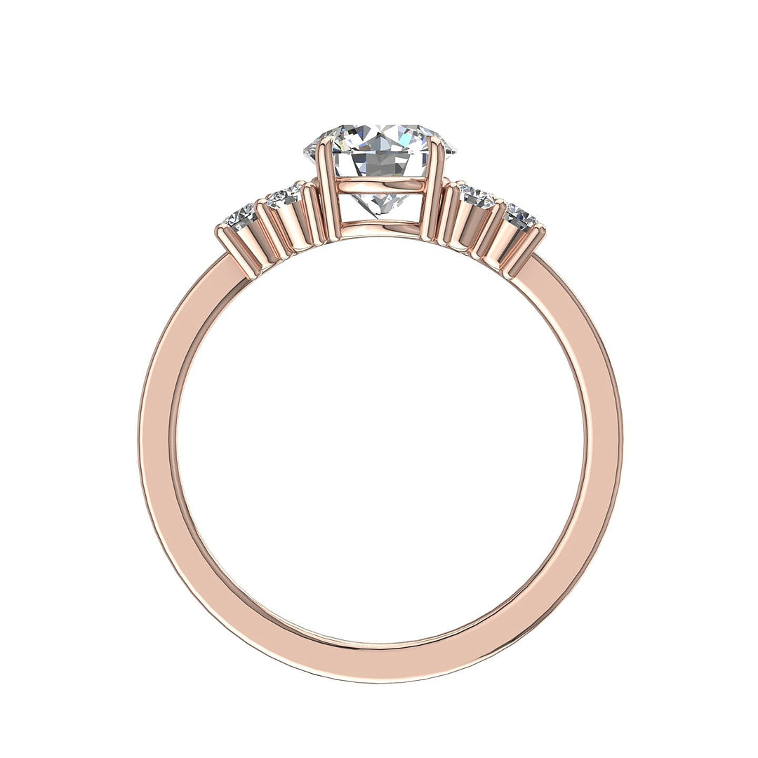 Solitaire diamant naturel rond Valentina 3.36 carats or rose