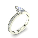 Load image into Gallery viewer, Solitaire diamant poire et diamants ronds 1.20 carat or blanc Noémie
