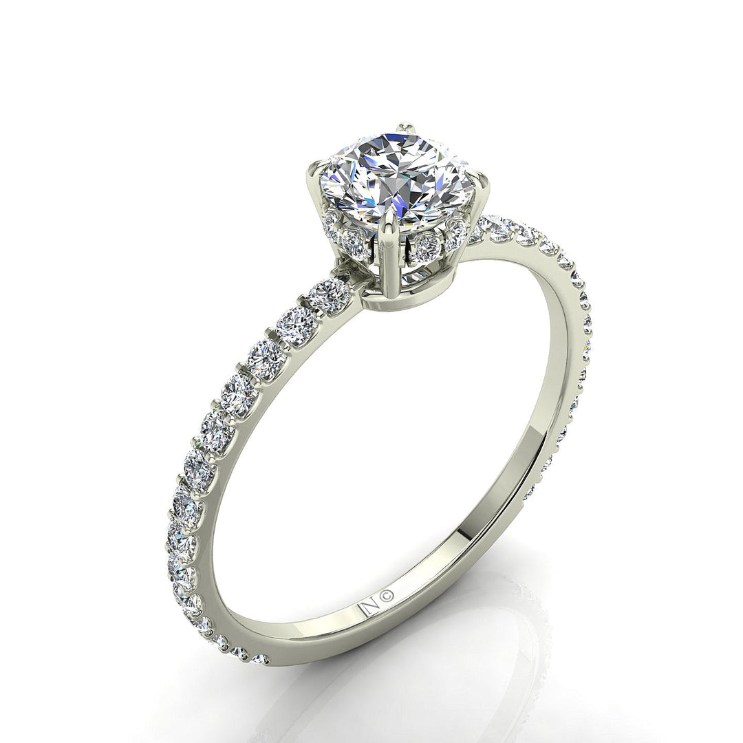 Bague diamant rond 0.50 carat or blanc Sofia