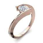 Load image into Gallery viewer, Solitaire diamant rond Francesca 1.00 carat or rose
