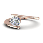 Load image into Gallery viewer, Solitaire bague diamant rond 1.00 carat or rose Francesca
