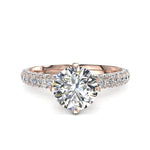 Load image into Gallery viewer, Solitaire diamant rond Elisa 2.00 carat or rose
