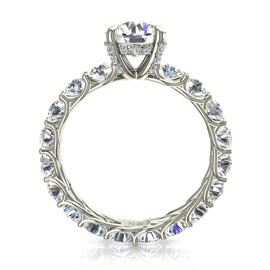 Solitaire Angela bague diamant rond 3.00 carats or blanc