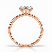 Solitaire bague diamant synthétique marquise 1.00 carat or rose Ely