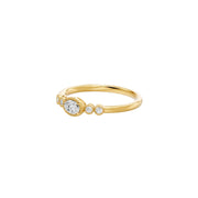 Solitaire épaulé diamant ovale 0,25 Ct synthétique Lina or jaune