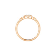 Solitaire épaulé diamant ovale 0,25 Ct synthétique Lina or rose 