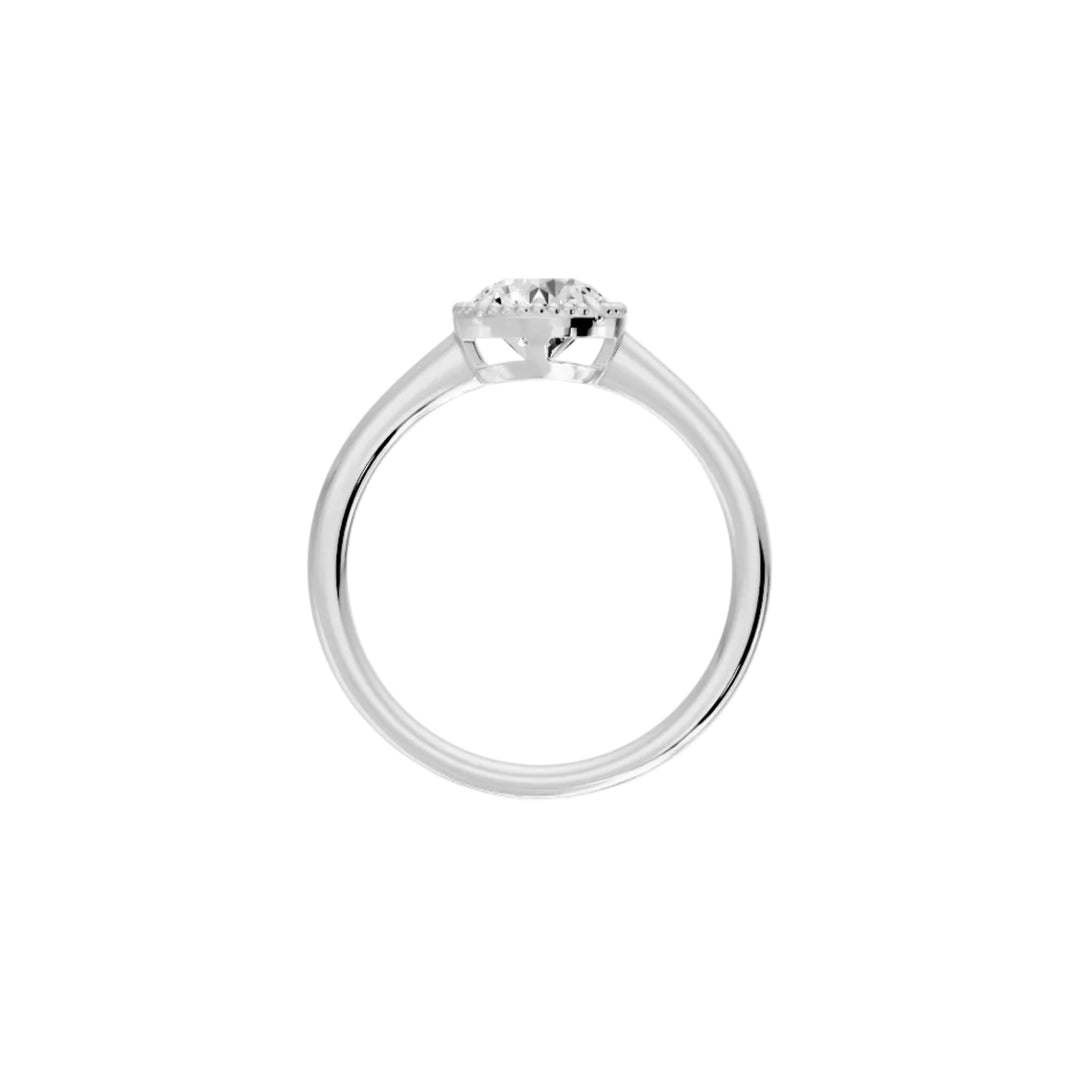 Solitaire diamant synthétique rond Nina 1.00 carat or blanc 14 carats