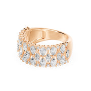 Bague diamants de synthèse poires, marquises et ronds 2,57 carats Fabiolina or rosee