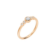 Bague diamant naturel rond 0.25 carat or rose 14 carats Loretta