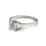 Load image into Gallery viewer, Bague Carina solitaire diamant naturel rond 0.60 carat or blanc
