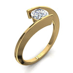 Load image into Gallery viewer, Bague de fiançailles 0.60 carat or jaune diamant naturel rond Francesca