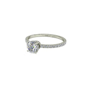 Solitaire bague diamant naturel rond 0,80 carat or blanc Sofia
