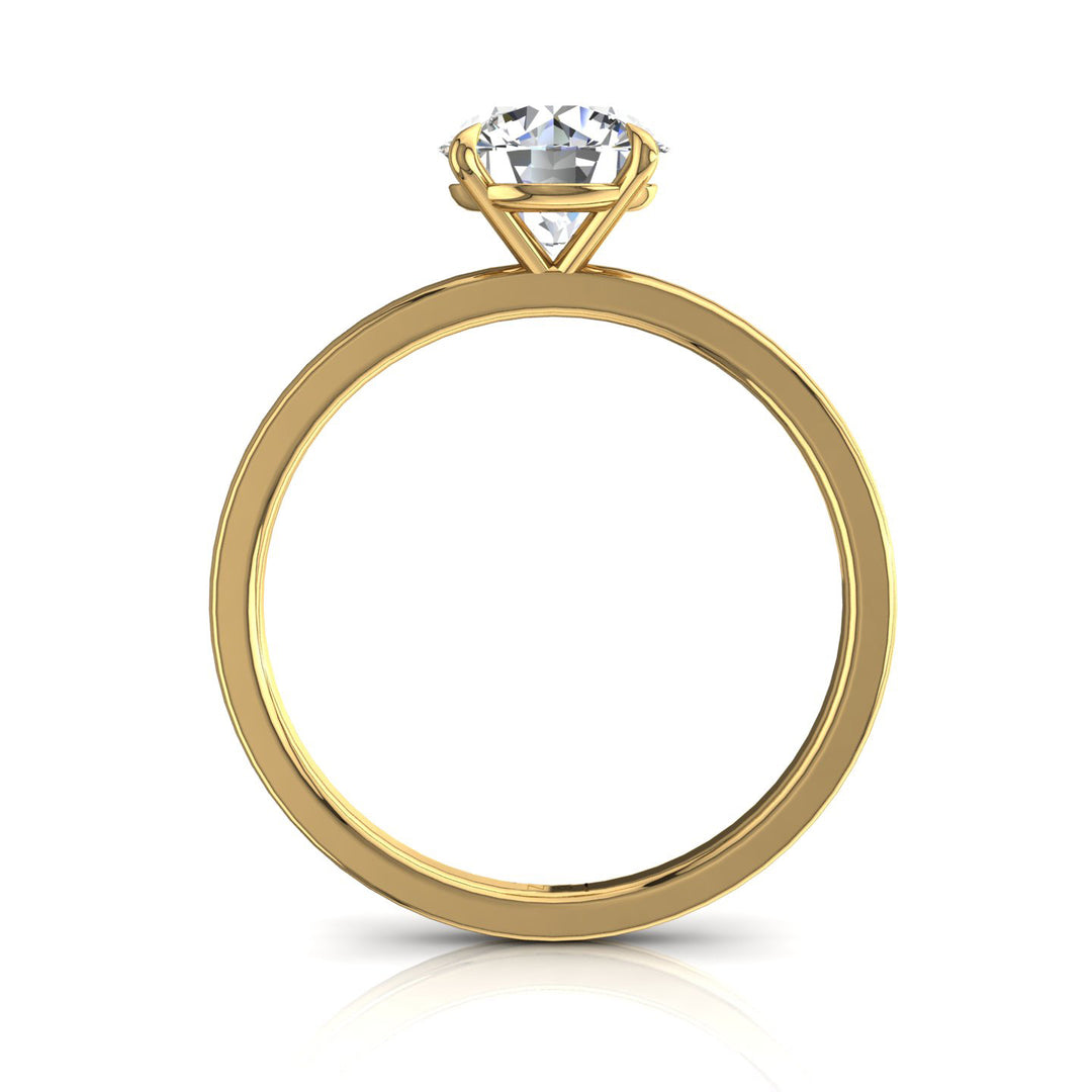 Bague de fiançailles diamant naturel rond 1.20 carat or jaune Ely