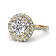 Solitaire Caterina bague diamant naturel rond 1.40 carat or jaune