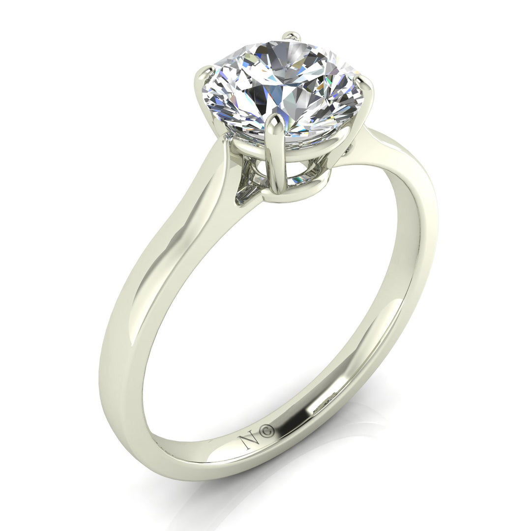 Solitaire bague diamant naturel rond 1.50 carat or blanc Camilla