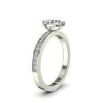 Load image into Gallery viewer, Solitaire diamant poire et diamants ronds Noémie 1.20 carat or blanc
