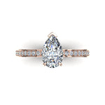 Load image into Gallery viewer, Solitaire Noémie bague diamant poire et diamants ronds 1.70 carat or rose
