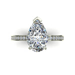 Load image into Gallery viewer, Bague diamant poire et diamants ronds 2.70 carats or blanc Noémie
