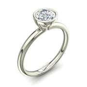 Solitaire bague diamant rond 0.60 carat or blanc Barbara